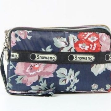 手拿包手抓包布艺女士长款钱包三层拉链尼龙大屏手机包零钱包小包