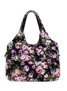 新款春夏季手机帆布手提包轻便妈咪包版蝴蝶结包包多色时尚印花轻