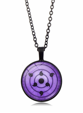 火影忍者写轮眼吊坠项链男女百搭动漫周边复古毛衣链欧美饰品
