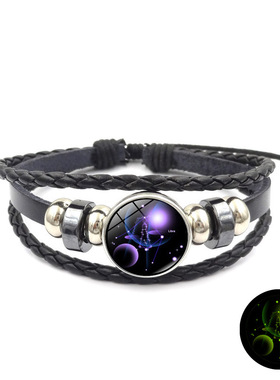 夜光按扣手链男女学生情侣礼物多层串珠编织手饰生日礼物