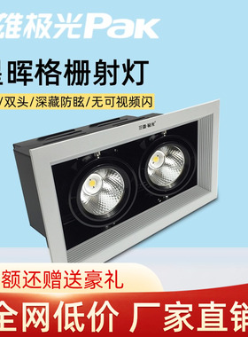 三雄极光星晖LED格栅射灯单头双头C0B集成芯片商场服装店商业照明