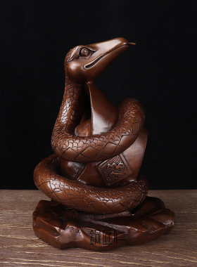 铜匠仁紫铜蛇摆件铜十二12生肖蛇摆设办公室客厅玄关室内工艺品