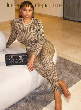 Printed sleeveless sexy suspender dress休闲居家修身弹力收腰