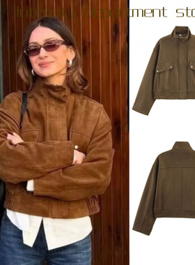 Casual coat, loose stand collar cotton jacket爆款风宽松拉链