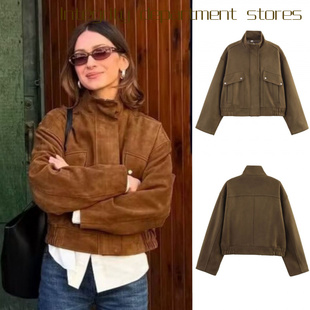 stand loose collar cotton 风宽松拉链 Casual jacket爆款 coat