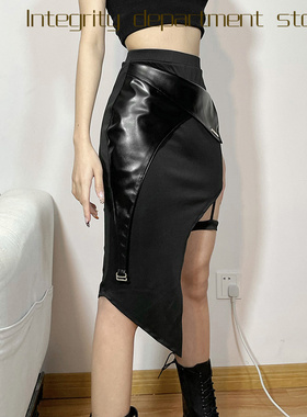 Sexy lace patchwork slim fit dress风春夏潮流拼接高腰修身纯色