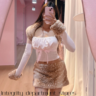 sexy sleeveless Slim top冬季 lace vest 纯欲辣妹坎肩长 fit