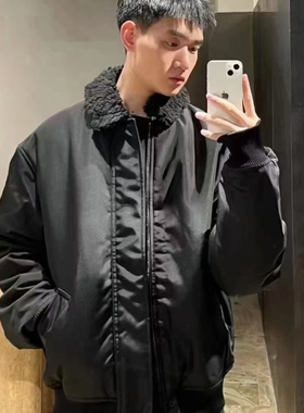 重工天花板 AC风格 25SS可拆卸领黑色男女情侣棉服外套夹克潮秋冬