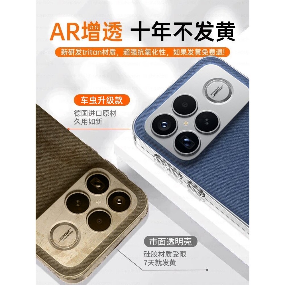 德国青果老黄适用红米k90手机壳k90promax/k80至尊版turbo4note15pro透明保护套k70k60小米17/14/13硅胶防摔