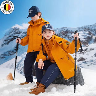 德国Diverse儿童冲锋衣套装三合一可拆卸防风户外三件套外套童装