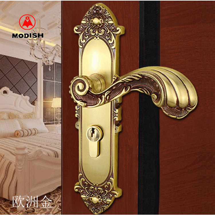 包邮欧式门锁纯铜仿古室内门锁全铜实木门锁别墅卧室房门锁执手锁