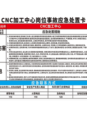 机械伤害应急处置卡标识牌