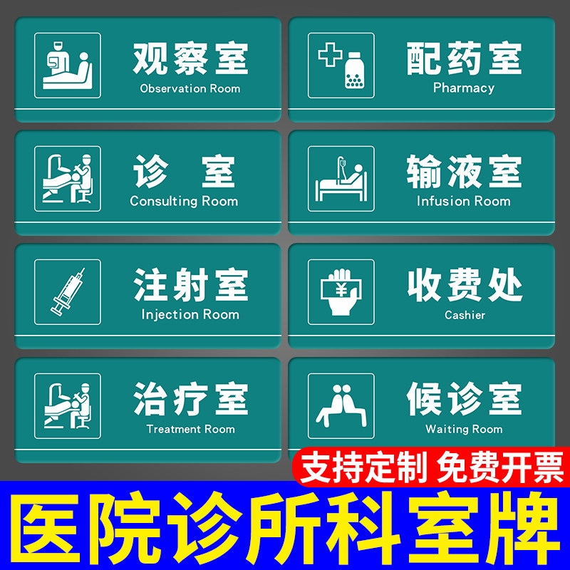 口腔诊室标识牌亚克力门牌定制医院病房门诊科室牌中医外内科牙科药房