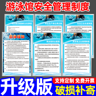 游泳馆安全管理制度全套标识泳池人员须知水质卫生公示牌水上乐园注意事项责任制提示牌上墙指示警示牌子定制