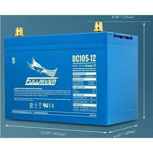 美国FULLRIVER电瓶DC115-12丰江免维护蓄电池12V105AH 动力电池。