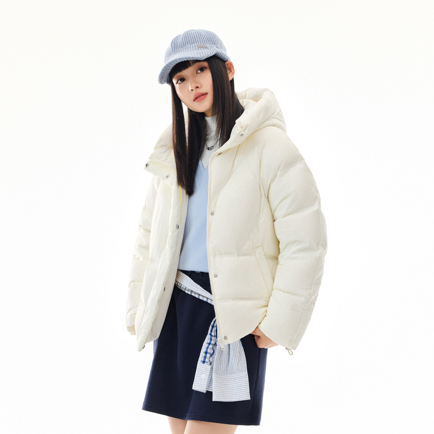 安踏多彩羽绒服丨防泼水保暖外套女冬季鸭绒面包服棉服162548903N