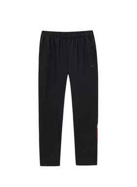 安踏CHN系列丨磨毛保暖针织运动长裤男士黑色直筒裤子152617306N