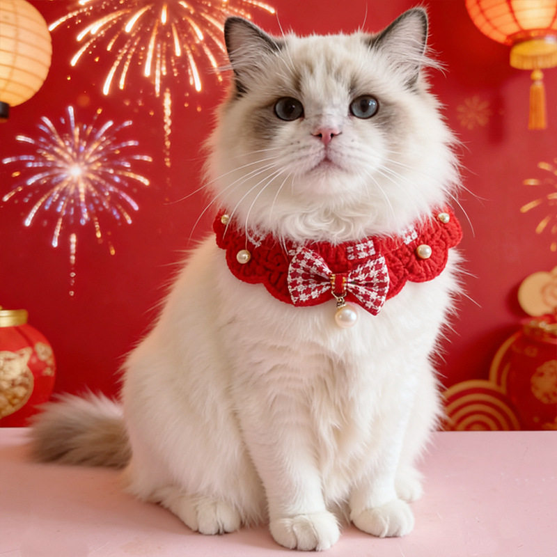 猫咪围脖宠物新年春节口水巾围兜小狗围脖针织喜庆过年项圈中国风,宠物/宠物食品及用品,围巾/口水巾,淘宝优惠券,粉丝福利购,淘宝优惠卷