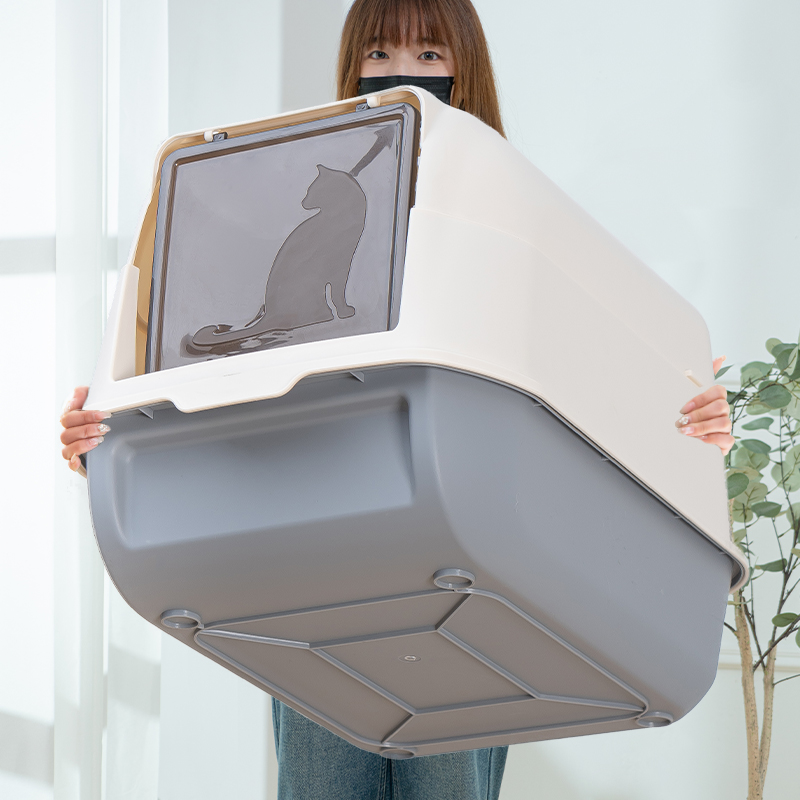 猫砂盆全封闭式猫厕所超大号除臭防外溅带砂幼猫砂尿屎盆猫咪用品