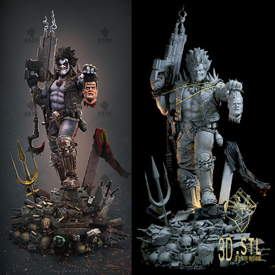 暴狼罗伯[Lobo]定制3D打印模型stl数据文件白胚人物手办服务素材