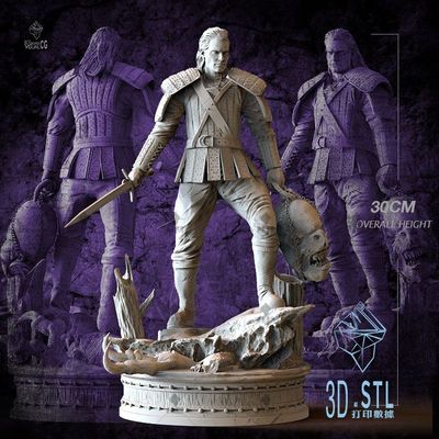 猎魔人The Witcher[文件白胚]3D打印模型数据stl人物手办高精素材