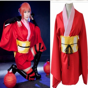 银魂神乐cosplay服装红莲节浴衣和服cos服动漫角色扮演服
