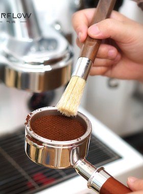 AIRFLOW气流磨豆机粉渣清洁刷咖啡吧台实木毛刷猪鬃毛刷清理刷