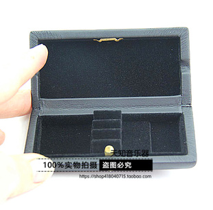 双簧管哨片盒  3片装oboe双簧管哨子盒 黑色皮革盒子乐器配件