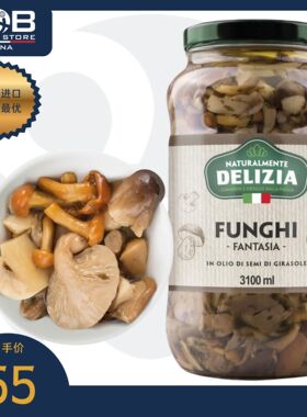 得里刺亚牌油浸什锦蘑菇罐头580毫升 Delizia Funghi Fantasia