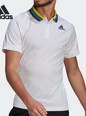 Adidas/阿迪达斯正品2021春季新款男子网球运动短袖Polo衫 GP5736