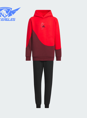 Adidas/阿迪达斯正品新款儿童连帽舒适运动休闲套装IT4051