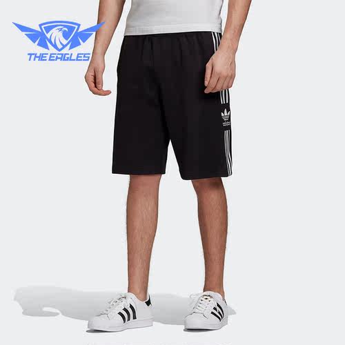 Adidas/阿迪达斯正品三叶草男子时尚舒适透气针织休闲短裤FM9878