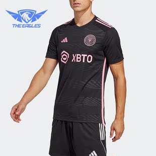 Adidas/阿迪达斯正品夏季男子迈阿密客场足球短袖球衣HI1888