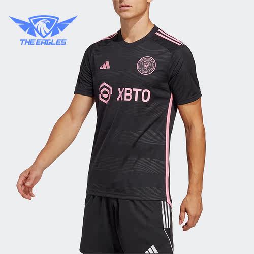 Adidas/阿迪达斯正品夏季男子迈阿密客场足球短袖球衣HI1888
