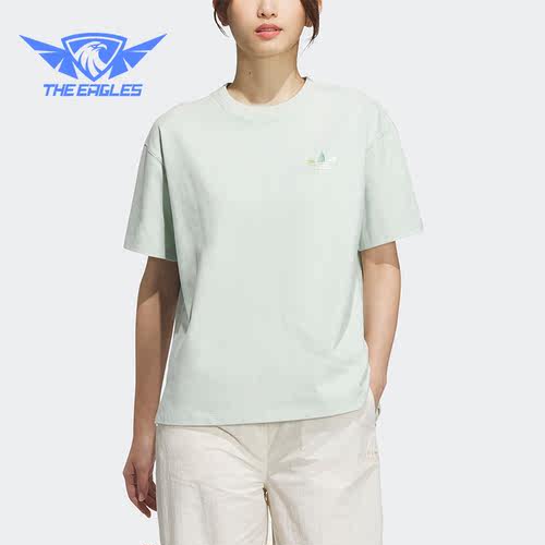 Adidas/阿迪达斯正品三叶草新款女子透气运动短袖T恤IK8627