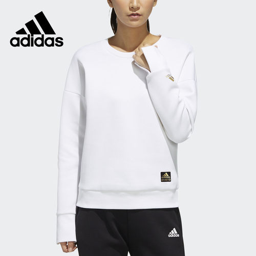 Adidas/阿迪达斯正品女子三条纹休闲运动长袖圆领卫衣FM9271