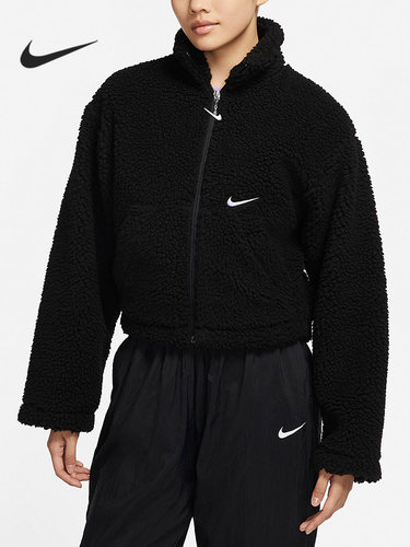 Nike/耐克正品女子立领保暖羊羔绒运动夹克外套 DM1764-010