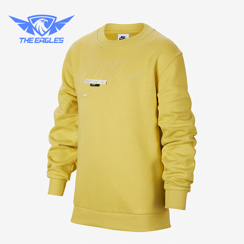 Nike/耐克正品春季大童圆领休闲运动针织长袖卫衣FN9095-700