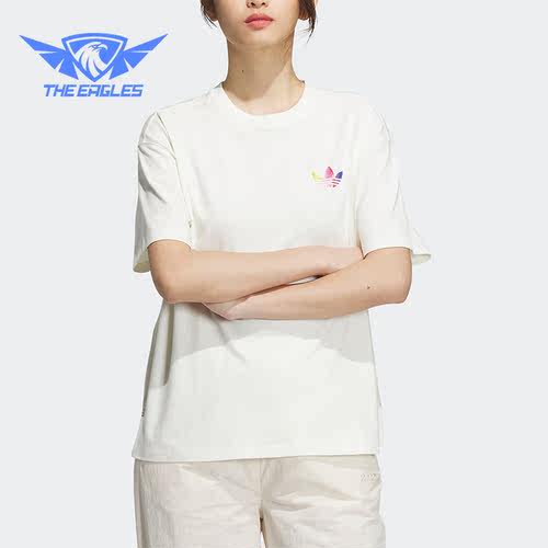 Adidas/阿迪达斯正品三叶草夏季女子休闲运动短袖T恤IK8628