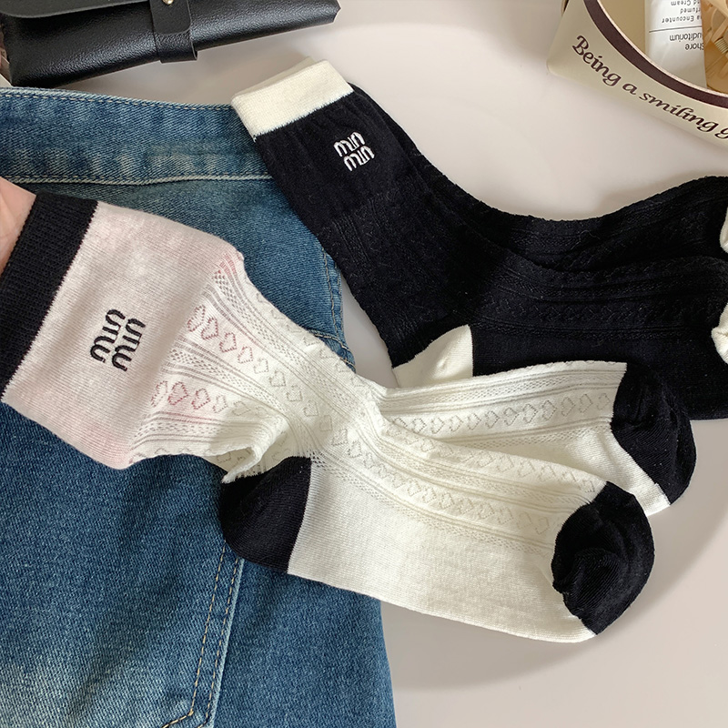 星辰坠入眼眸，ins风夏季薄款堆堆刺绣花边透气中筒