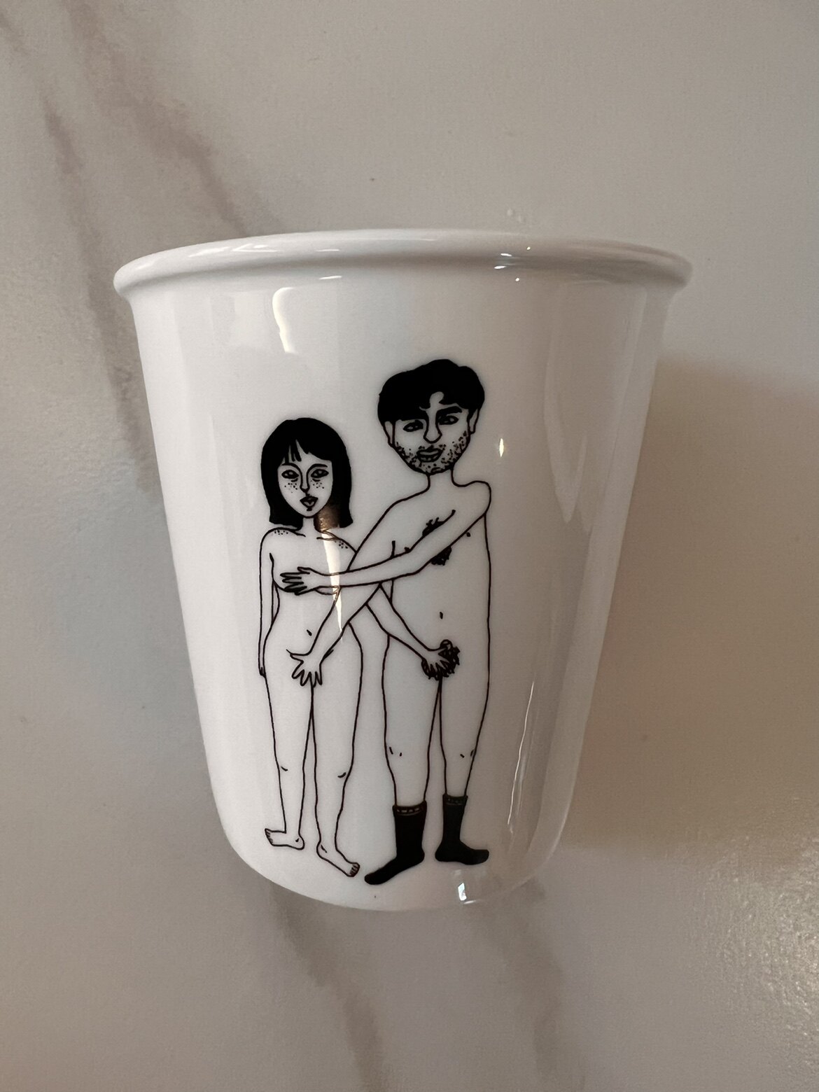 北欧风情侣咖啡杯小茶杯简约水杯饮食男女成人陶瓷杯纯白超轻可爱