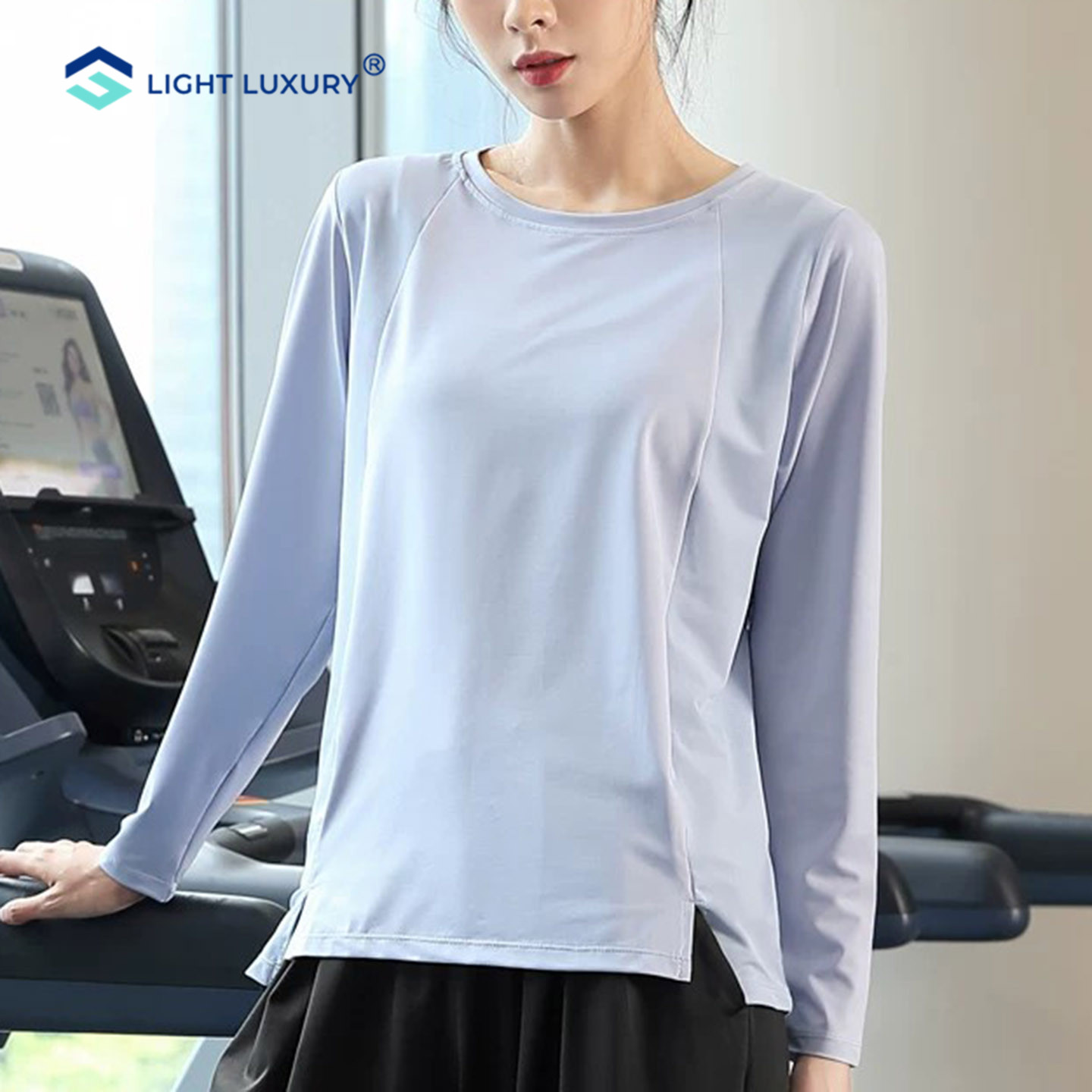 宽松运动t恤女长袖速干体恤衫