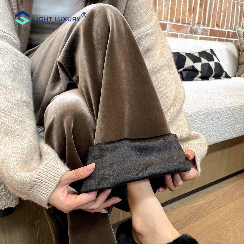 2025超火的加绒裤子女高端金丝绒