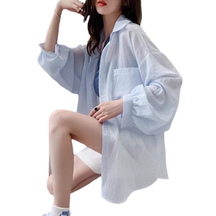 冰丝防晒外套女2025年新款夏季薄款ins潮大码法式衬衫轻薄防晒衣