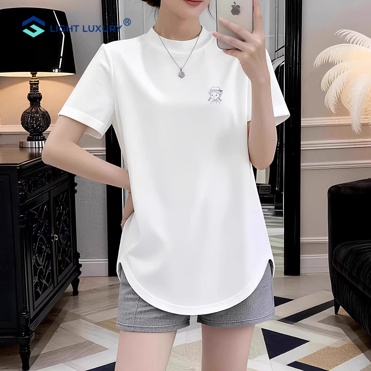 白色短袖t恤女宽松显瘦韩版休闲
