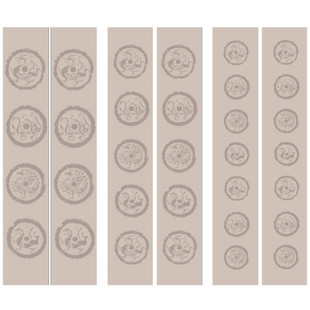 四尺对开仿古瓦当四言五言七言描金空白对联宣纸书法专用纸楷书行草作品纸半生半熟书法纸毛笔字初学者练习纸