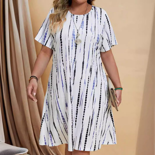 loose vacation short sleeved 连衣裙 Women dress女度假短袖