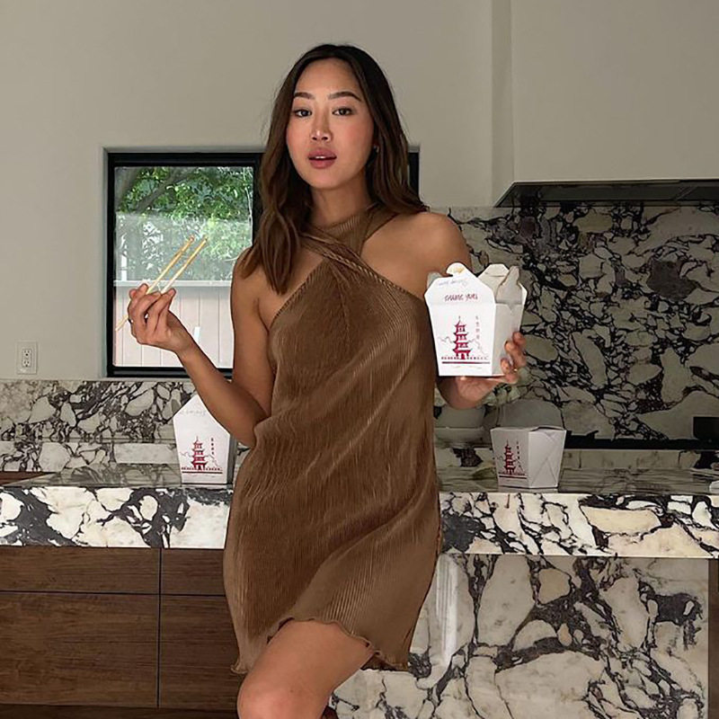 Knitting Loose Mini Dress Summer Women Fashion Party Outfits图片