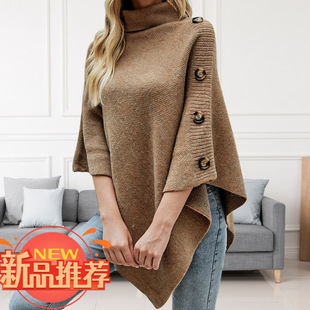 neck high shawl cloak jacket披肩斗篷毛衣外套 Women sweater