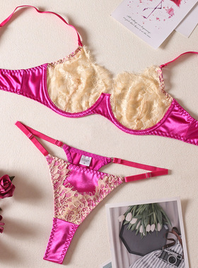 内衣Mercerized color contrast band underwear G-string suit